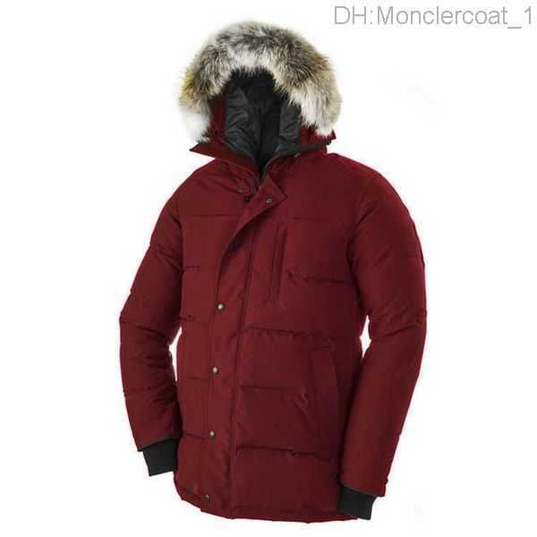 

jackets mens down canadian parka winter waterproof cloth men wolf fur wyndham jacket hooded fourrure outwear raccoon furs warm coat 3x5wu, Black