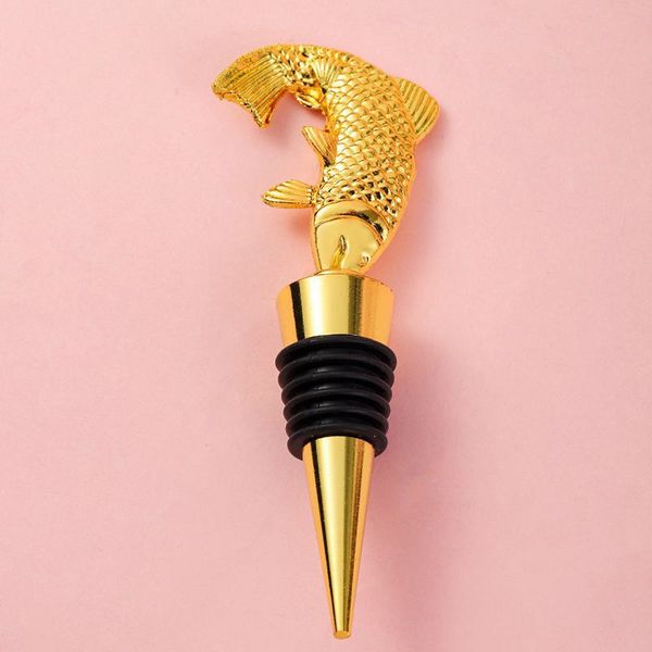 

wedding party gift gold fish red wine ser strong seal keep fresh ser cork cover