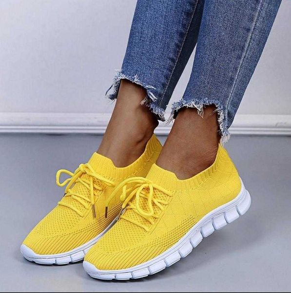 

dress shoes women's breathable knitted sneakers ladies casual socks shoes female lace up spring shoes vulcanized sports breathable shoe, Black
