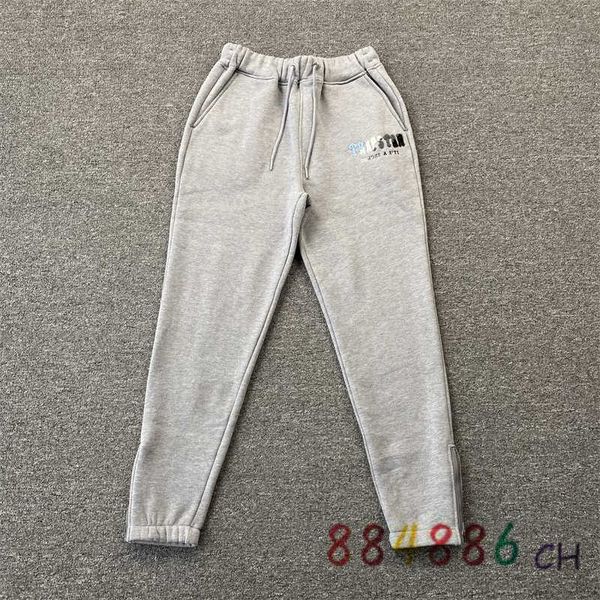 

men's pants 2022 autumn winter trapstar sweatpants men women plush drstring trousers blue black towel embroidered pants