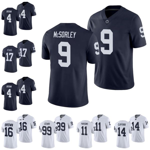 

9 trace mcsorley penn state college football jersey will levis coziah izzard journey brown brandon smith sean clifford mason stahl trace mcs, Black;red