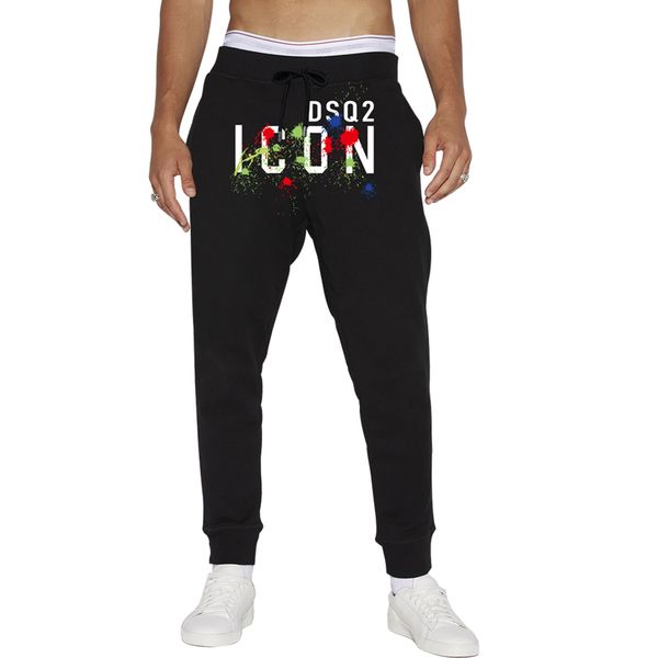 

dsq2 spring and autumn new men's sports pants loose outdoor running fitness knitting sports leisure pants trend, Black