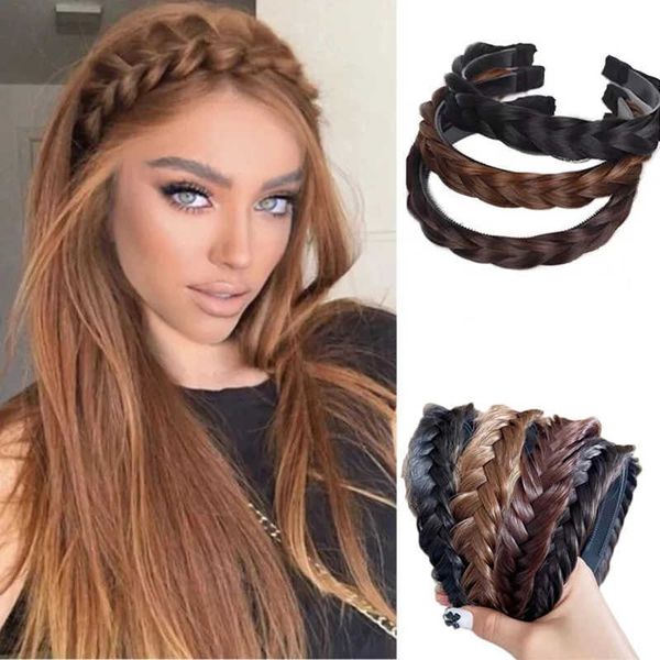 

headwear widen braid wig twist headband fishbone lazy hairpin bohemia fashion non-slip headdress retro hoop hair accessories