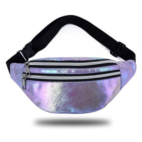 

designer lulu belt bag for women luxurys small holographic fanny pack laser pu beach travel banana hip bum zip waist bags wallet 24