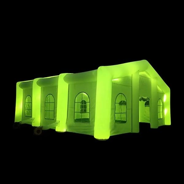 

customization inflatable wedding house vip room commercial led glowing giant marquee party tent with colorful strips, Black;white
