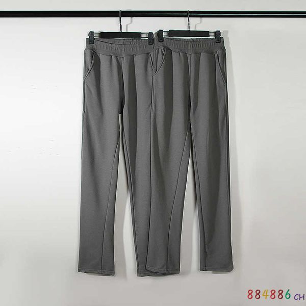

men's pants washed sweatpants men women used split straight pants sports leisure simple solid color versatile trousers pants, Black