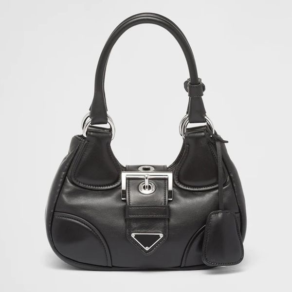 

luxury moon padded nappa-leather bag designer leather handles shoulder bag metal hardware hobo tote women magnetic closure purse underarm ba