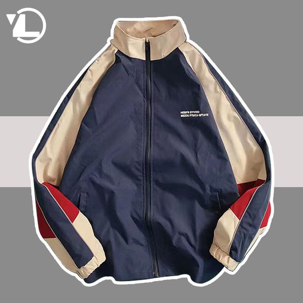 

mens jackets hip hop varsity jacket men women spring autumn patchwork color block windbreaker coats fashion loose thin college 230210, Black;brown