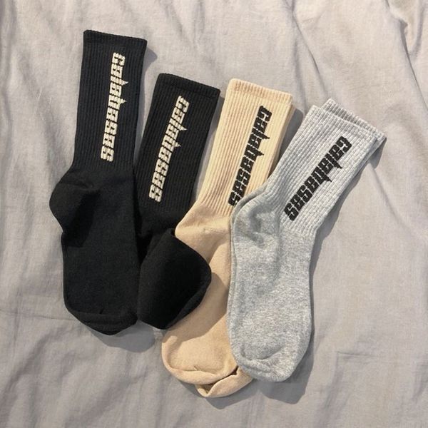 

100% cotton mens socks skateboard fashion mens letter printed socks sports socks sockings hip hop, Black