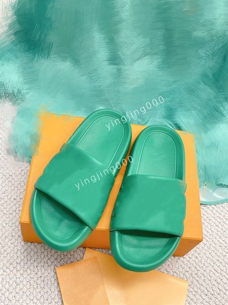 

2023 slipper pool pillow mules women designers sandals sunset flat comfort mules padded front strap slippers fashionable size35-45 ys220623, Black