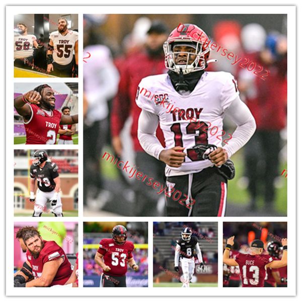 

troy football jersey custom stitched mens youth sterling roberts julian peterson blake matthews kyle cass kyler gibson phillip lee troy troj, Black