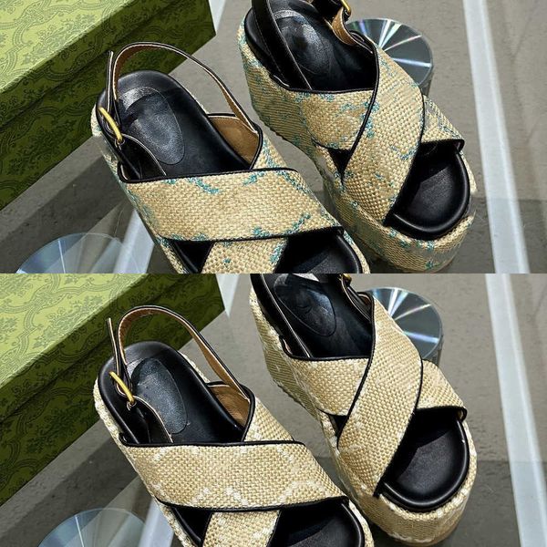 

fashion g womens sandals slippers slide designer luxury flat high heels flip flops shoes print platform linen sheepskin sandal leather shos, Black