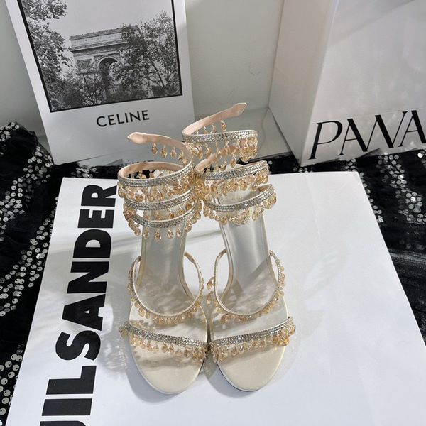 

chandelier rene caovilla crystal-embellished sandals leather stiletto heels evening shoes women heeled luxury designers ankle wraparound zx7