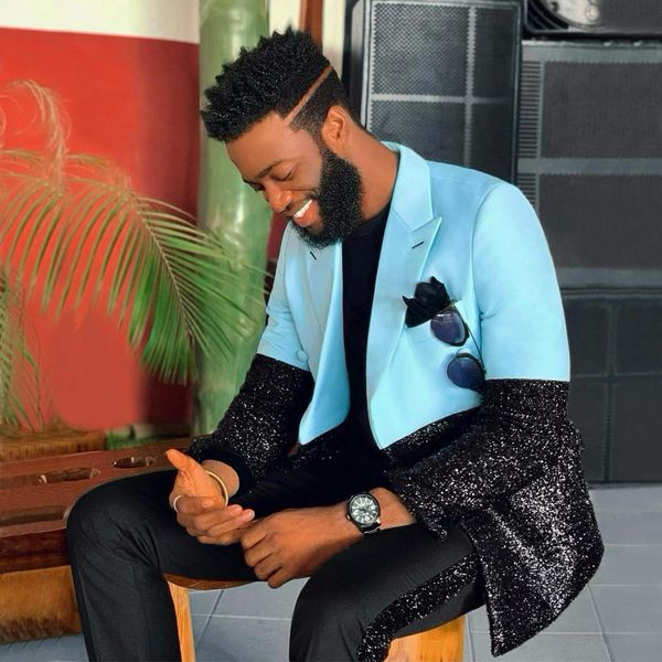 

designer sequined groomsmen wedding tuxedos slim fit mens suits 2 pieces sets blazers peaked lapel formal suit with jacket and pants, Black;gray