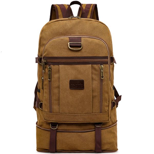 

school bags large canvas bag 60 liters trend men and women travel mountaineering multi functional wear resistant durable backpack 230210