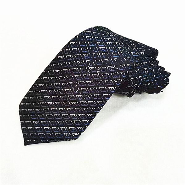 

2023 men's letter tie silk necktie black blue jacquard party wedding business woven fashion ties design with box bo88, Blue;purple