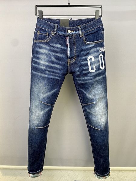 

d2 dsq icon gg men's jeans hole men skinny cool guy distressed jeans designers slim jeans straight denim pants trousers motorcycle man, Blue