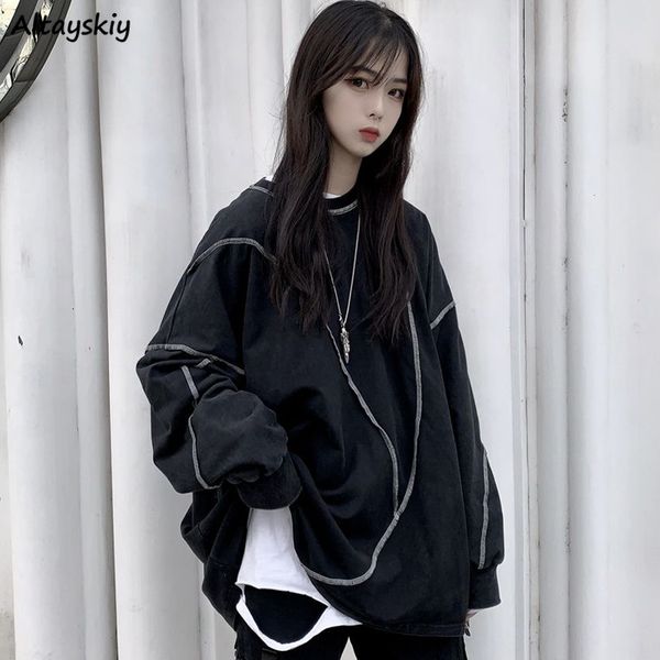 

womens hoodies sweatshirts no hat harajuku bf style black hiphop chic teens autumn trendy allmatch daily simple streetwear 230210
