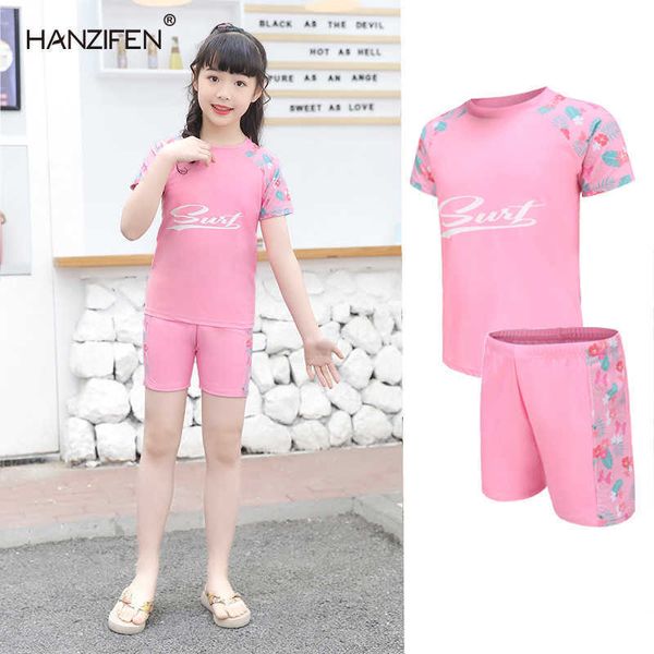 

clothing sets children swimwear shortsleeved boy quickdrying swim suit small cuhk fission twopiece outfit w230210, White