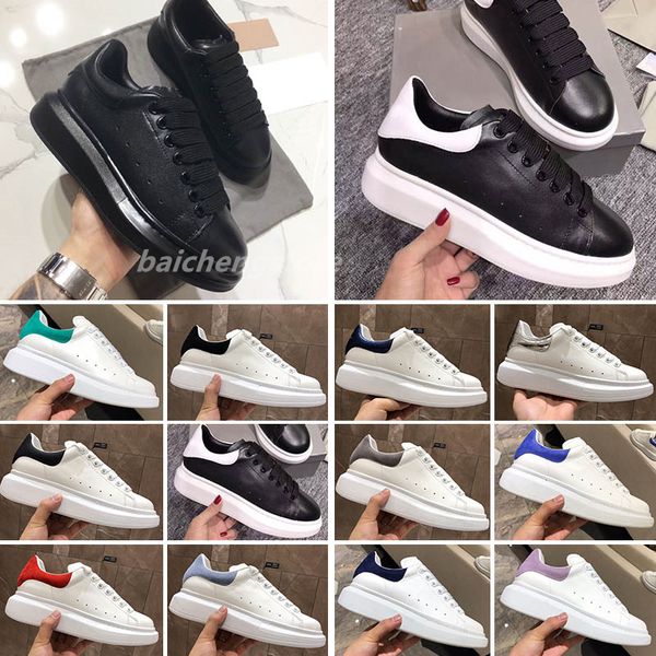 

2023 designer casual shoes for women and men lace up genuine leather flat black red pink daily lifestyle skateboarding shoe sneaker size 35-, White;red