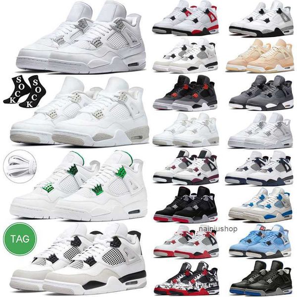 

basketball shoes casual 2023 4s 4 fire red thunder military black canvas white oreo cement unc midnight navy starfish flint moonlight stealt