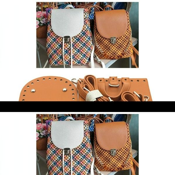

bag parts accessories handbag shoulder strap woven bag set leather bag bottoms with hardware accessories for diy handmade bag backpack 23021, Black
