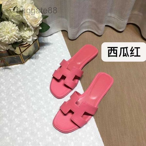 

hermee sandal oran slippers designer slipper shoes bear high setting h women's 2023 summer beach leather leisure fashion wear rhineston, Black