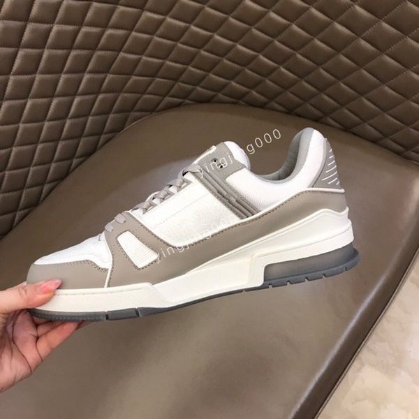 

2023 designer sneaker boots casual shoes alligator-embossed black grey brown white green calf leather french mens shoe size38-45 rd220804