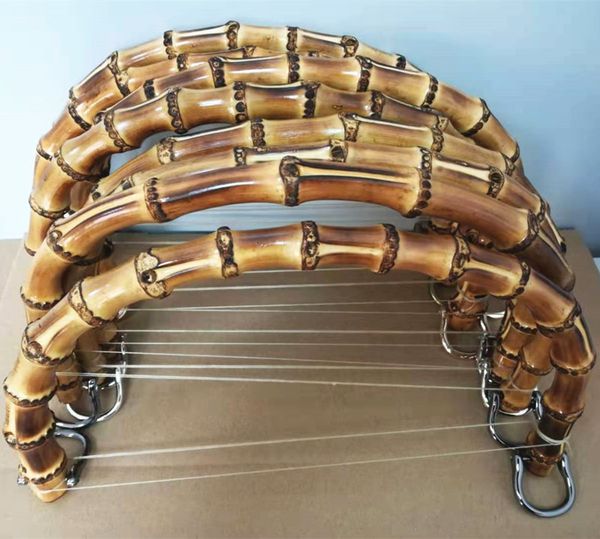

bag parts accessories outside 25x14 cm large size thickness 1.2-1.5 cm genuine handmade bamboo bag handle obag hanger frame rattan purse han, Black