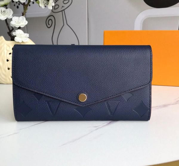 

m61182 classic 2023 fashion wallet empreinte leather sarah wallets women embossed envelope hasp long purse card holder clutch purses with bo