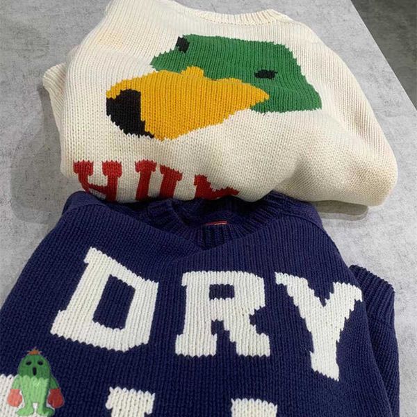 

men's hoodies sweatshirts green duck head human made knit sweater oversized couple dress human made collection winter clothes j230208, Black