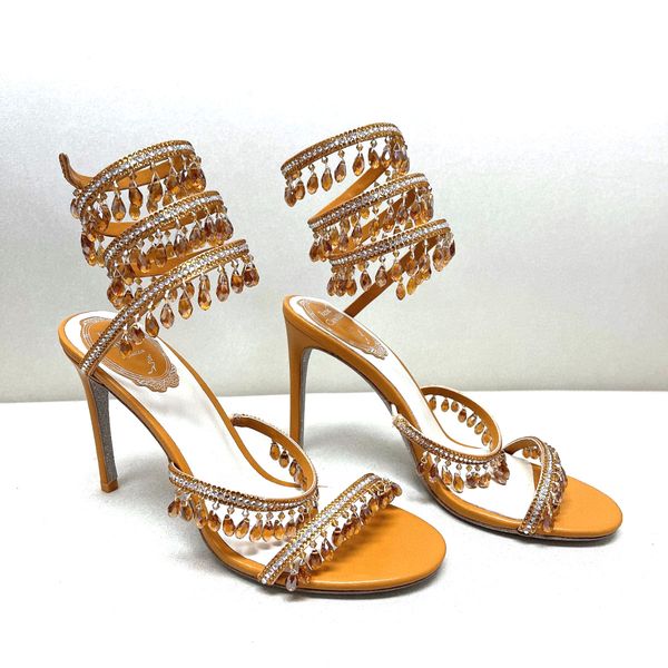 

caovilla chandelier crystal-embellished rene sandals leather stiletto heels evening shoes women heeled luxury designer ankle wraparound shoe, Black
