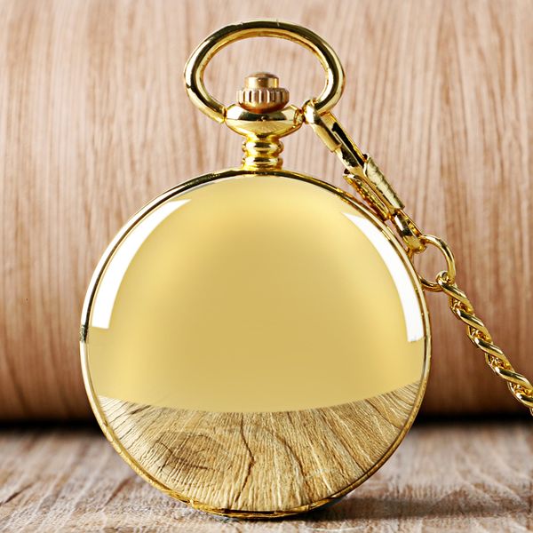 

pocket watches luxury smooth roman numerals vintage mechanical pocket watch steampunk hand winding men's watch fob clock with hook chai, Slivery;golden