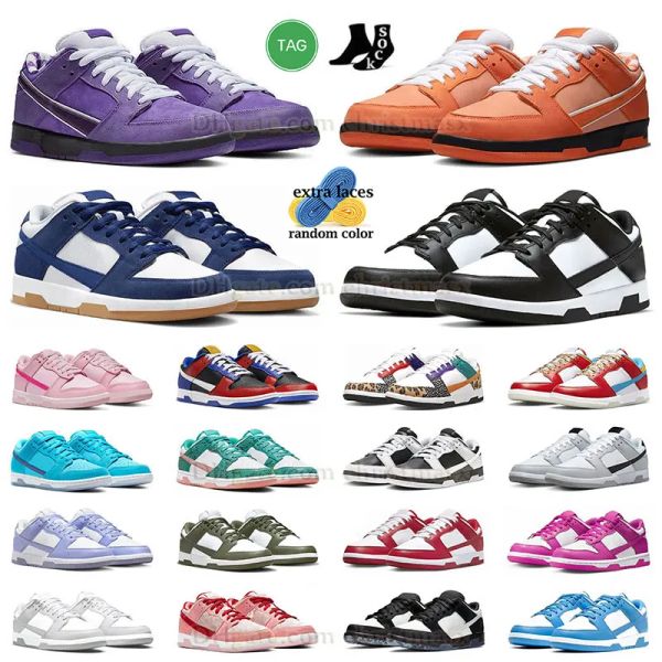 

dunks low mens womens designer shoes 2023 us orange purple lobster triple pink black and white panda unc fog grey la dodgers size 13 me