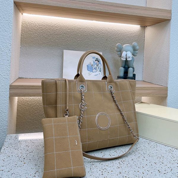 

women luxury handbags designer totes beach bag fashion knitting purse shoulder large tote with chain canvas shopping bag totes gift