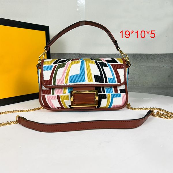 

23ss luxury genuine leather tote shoulder bags baguette pochette handbags classic clutch designer baguette color stitching crossbody bag pur