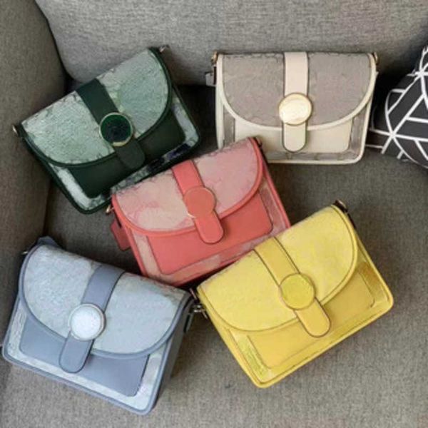 

totes 2023 designer new jacquard fabric women's bag classic printing diagonal cross postman's small square bag canvas one shoulder