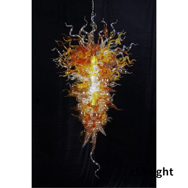 

100% hand blown glass chandelier light modern pendant lamps 32*60 inches ce ul certificate with led bulbs for l lobby loft villa hanging fix