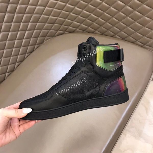 

2023 designer sneaker boots casual shoes black grey brown white green calf leather french mens shoe size35-44