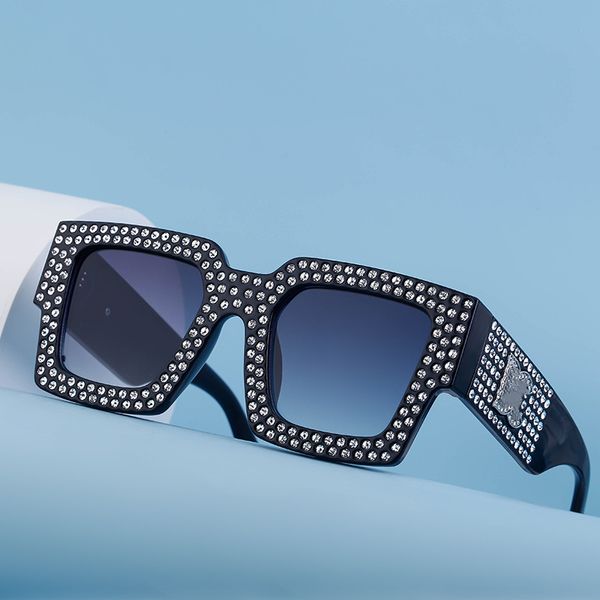 

fashion classic diamond designer sunglasses for men women luxury polarized pilot sun glasses pearl with chain uv400 eyewear pc frame polaroi, White;black