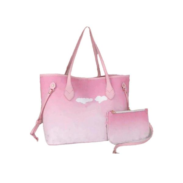 

2021 classic designer womens handbags flower fashion ladies composite tote pu leather clutch shoulder bags female purse298j, Red;black