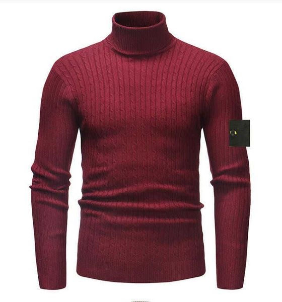 

2023 men's plus size sweater outerwear and winter pullover high neck stone sweater island solid color warm fitting bottoming knitted yo