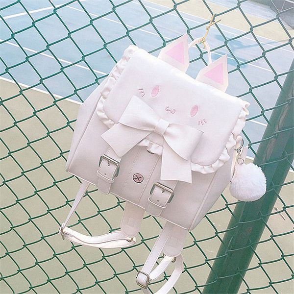 

school bags cute cat bow anime jk bag cartoon shoulder messenger hand small square for women girls 230210