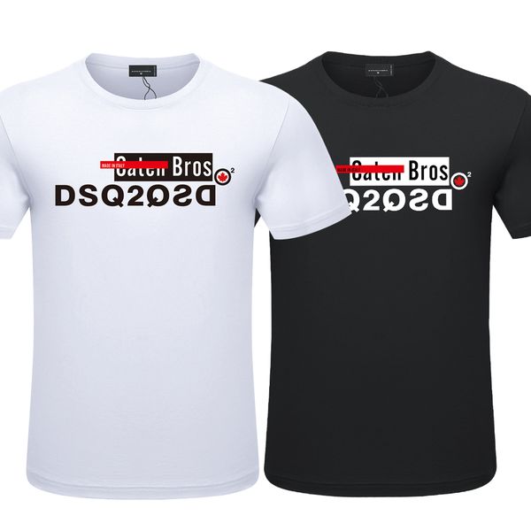 

dsq2 men's t-shirts men's tees polos new summer men's letter printing casual short-sleeved round neck t-shirt, White;black