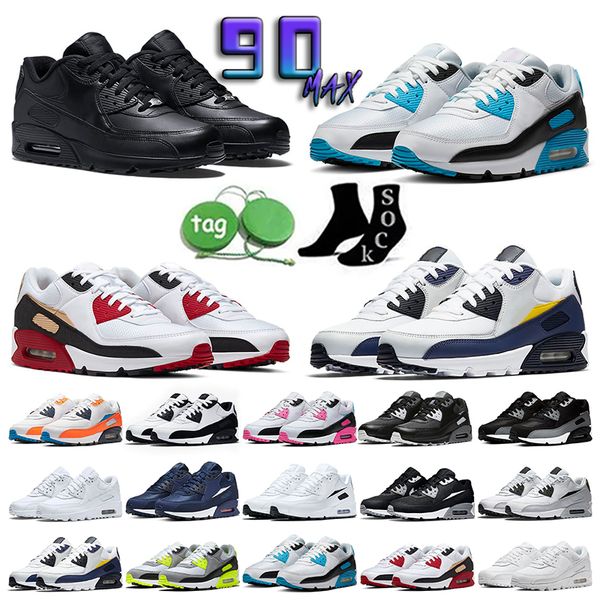 

90 running shoes triple black infrared leather mash white yellow grey volt obsidain moss green designers sports trainer sneakers 36-47