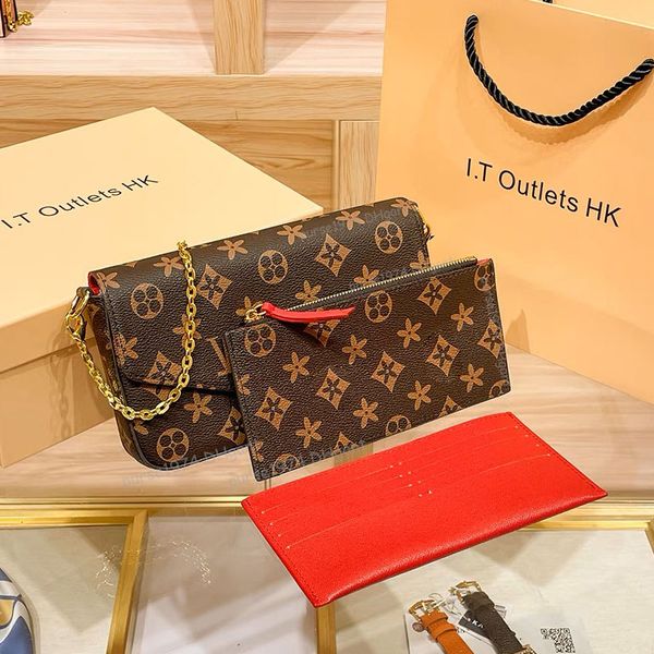 

crossbody purse designer bag felicie pochette embossed wallet on chain luxuries shoulder bags woman handbag 3in1 clutch evening borsa m61276