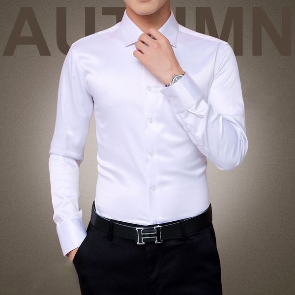 

men's casual shirts plus size 5xl luxury wedding dress long sleeve silk tuxedo men mercerized cotton 230209, White;black