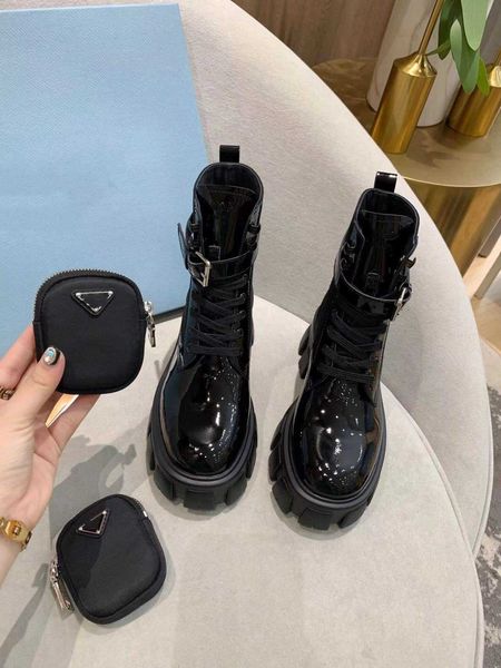 

waterproof platform thick bottom martin boots women's shoes autumn british style motorcycle short bag decoration cool fashion, Black