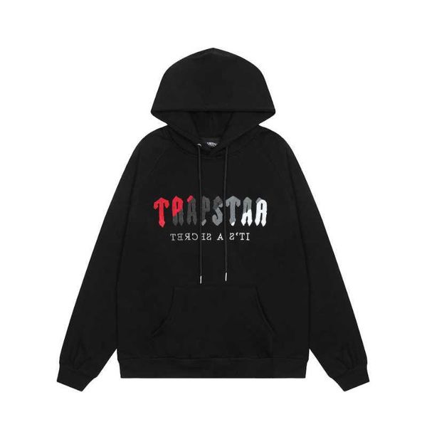 

men's hoodies sweatshirts 23ss 11 embroidery trapstar hoodie men women eu size 100 cotton trapstar sweatshirt fashion autumn winter jaq, Black
