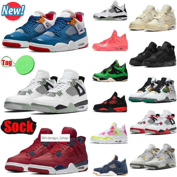 

2023 new 4 basketball shoes for men women 4s military black cat pn dust red thunder messy room canyon purple seafoam blue fiba cool grey jor